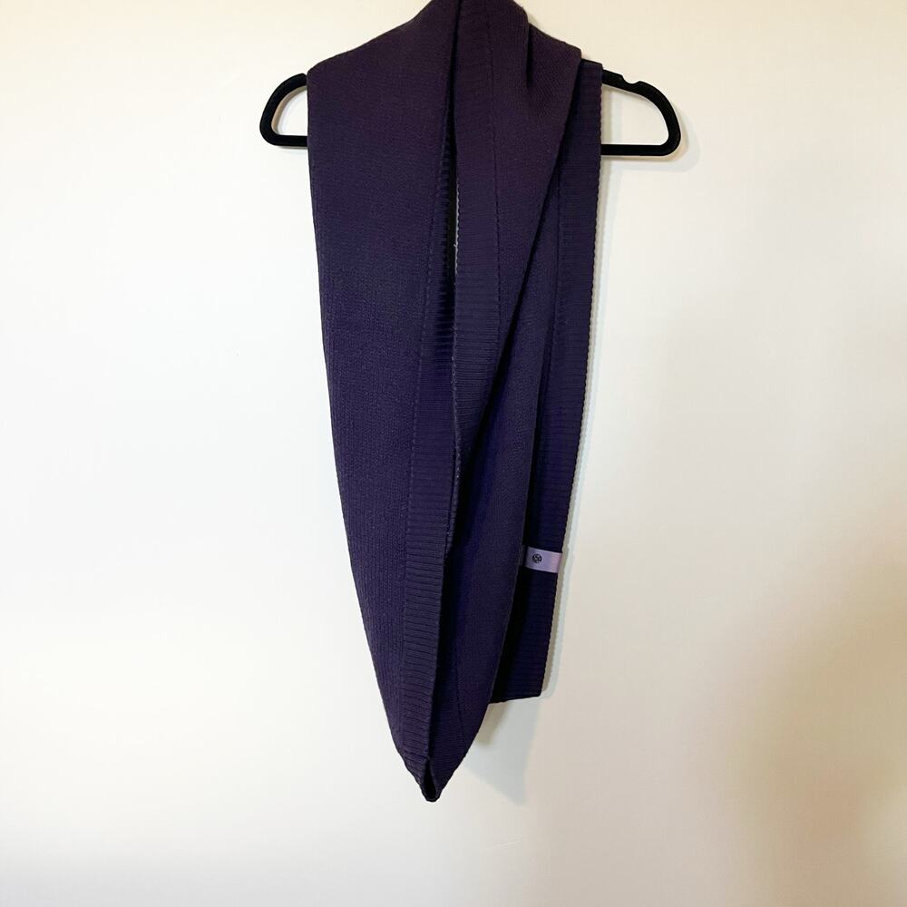 Lululemon wool blend‎ knit circle infinity scarf purple reversible